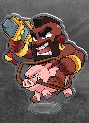Акриловая коллекционная фигурка чиби chibi аниме: clash of clans, clash royale всадник на кабане (hog rider) 10 см
