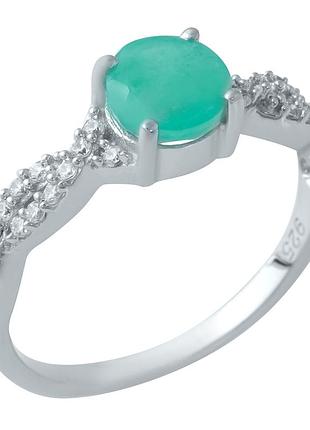 Серебряное кольцо proba с натуральным изумрудом 1.171ct, вес изделия 2,33 гр (1929636) 17 размер