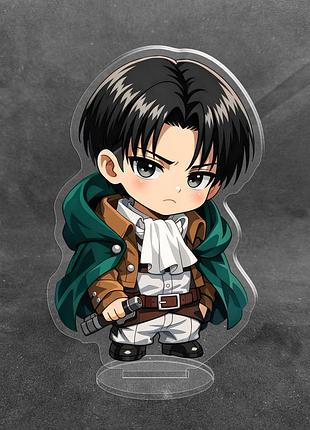 Акриловая коллекционная фигурка чиби chibi атака титанов леви аккерман 2 10 см