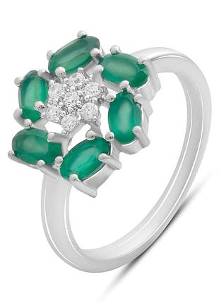 Серебряное кольцо proba с натуральным агатом 0.663ct, вес изделия 3,29 гр (2189589) 17.5 размер