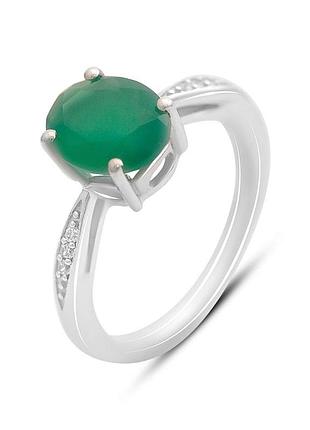 Срібне кільце proba з натуральним агатом 2.323ct, вага виробу 3,07 г (2171010) 17 розмір
