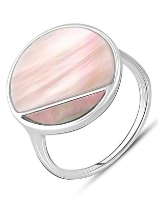 Серебряное кольцо proba с натуральным перламутром 2.1ct, вес изделия 3,25 гр (2129165) 17 размер