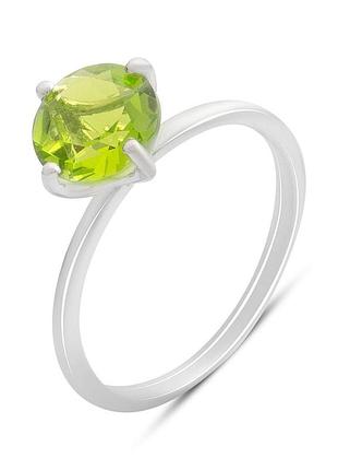 Серебряное кольцо proba с хризолітом 2.92ct, вес изделия 1,95 гр (60002317) 17.5 размер