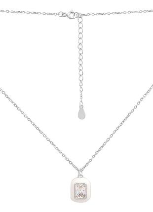 Серебряное колье proba с фианитами, емаллю, вес изделия 2,16 гр (2185635) 400450 размер