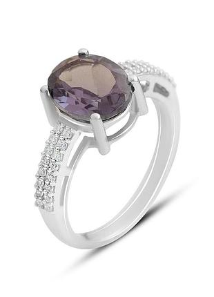 Срібне кільце proba з александритом 3.667ct, вага виробу 3,55 г (2157991) 18.5 розмір