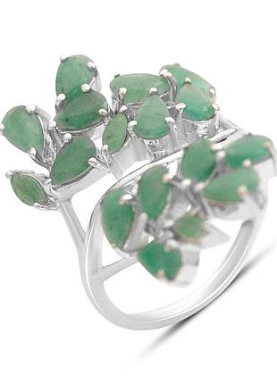 Серебряное кольцо proba с натуральным изумрудом 2.8ct, вес изделия 5,41 гр (2163527) 17 размер