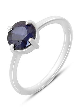 Серебряное кольцо proba с натуральным сапфиром 1.6ct, вес изделия 2,14 гр (2168799) 18 размер
