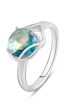 Серебряное кольцо proba с мистик топазом 1.425ct, вес изделия 3,05 гр (2089773) 17.5 размер