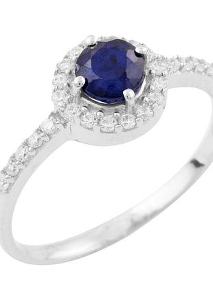 Срібне кільце proba з натуральним сапфіром 1.028ct, вага виробу 1,56 г (1236611) 16.5 розмір