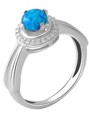 Срібне кільце proba з опалом 0.65ct, вага виробу 2,84 г (2050681) 17.5 розмір