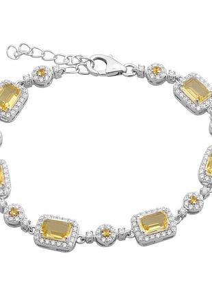 Срібний браслет proba з цитрином nano 7.51ct, вага виробу 11,01 г (2173205) 1618 розмір