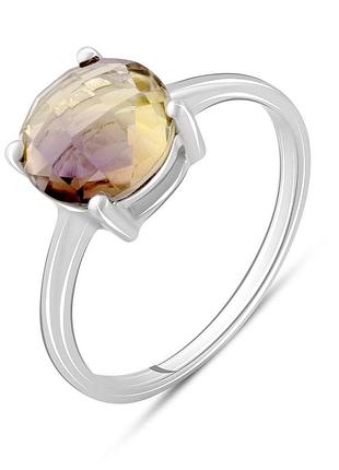 Серебряное кольцо proba с аметрином nano, вес изделия 2,16 гр (2088998) 17.5 размер