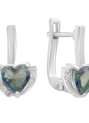 Срібні сережки proba з містик топазом 3.726ct (2191315)
