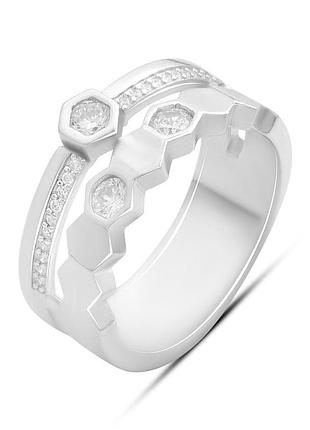Серебряное кольцо proba с фианитами, вес изделия 4,92 гр (2192480) 18 размер