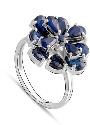 Серебряное кольцо proba с натуральным сапфиром, вес изделия 4,16 гр (1196830) 17 размер