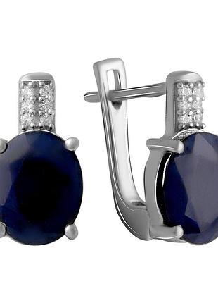 Серебряные серьги proba с натуральным сапфиром 6.57ct (2063278)