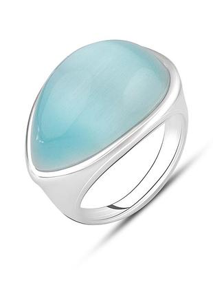 Серебряное кольцо proba с кошачьим глазом 16.65ct, вес изделия 7,8 гр (2129424) 17 размер
