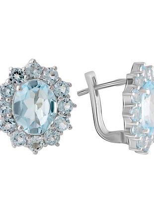 Срібні сережки proba з натуральним топазом 9.29ct (2067979)