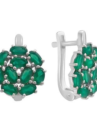 Срібні сережки proba з натуральним агатом 4.27ct (2196181)