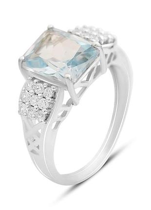 Серебряное кольцо proba с натуральным топазом 4.463ct, вес изделия 4,11 гр (2167860) 17.5 размер