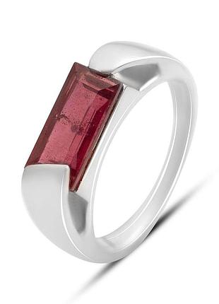 Срібне кільце proba з натуральним рубіном 3.844ct, вага виробу 5,78 г (2167136) 17.5 розмір