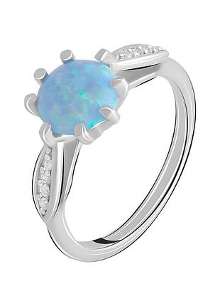 Срібне кільце proba з опалом 0.896ct, вага виробу 2,35 г (2073086) 17.5 розмір