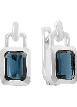 Срібні сережки proba із сапфіром nano 2.917ct (2189084)
