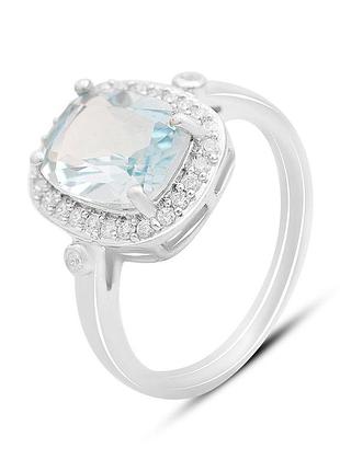 Срібне кільце proba з натуральним топазом 3.637ct, вага виробу 3,45 г (2166139) 18 розмір