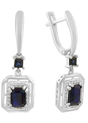 Срібні сережки proba з натуральним сапфіром 2.922ct (2194774)