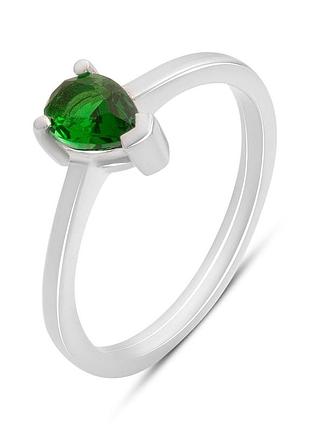 Срібне кільце proba зі смарагдом nano 0.563ct, вага виробу 2,25 г (2195658) 18 розмір