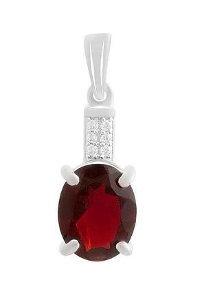 Серебряная подвеска proba с гранатом nano 2.291ct, фианитами (60002149)
