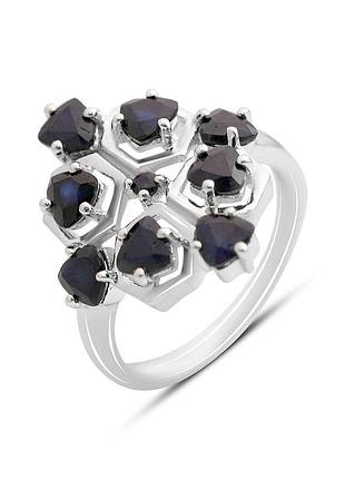 Срібне кільце proba з натуральним сапфіром 2.775ct, вага виробу 4,03 г (2174646) 17 розмір