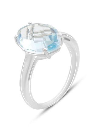 Серебряное кольцо proba с натуральным топазом 6.47ct, вес изделия 3,84 гр (2129660) 17 размер