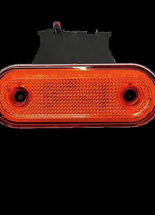 Ліхтар габарит боковий жовтий з кронштейном led 24diod 12-24 v