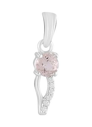Серебряная подвеска proba с морганитом nano 0.515ct, фианитами (2124085)