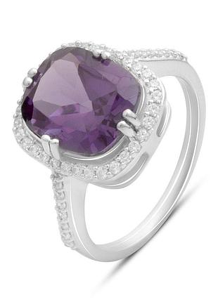 Срібне кільце proba з александритом 6.948ct, вага виробу 4,65 г (2180081) 17.5 розмір