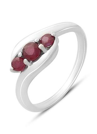 Срібне кільце proba з натуральним рубіном 0.767ct, вага виробу 2,84 г (2165408) 18 розмір