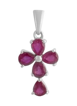 Серебряный крестик proba с рубином 2.26ct (2139300)