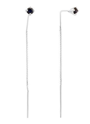 Срібні сережки proba з натуральним сапфіром 0.81ct (2167556)