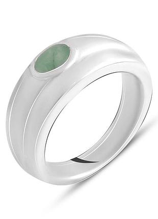 Срібне кільце proba з натуральним смарагдом 0.4ct, вага виробу 6,32 г (2140719) 19 розмір