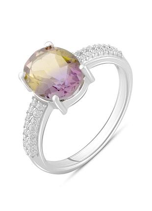 Серебряное кольцо proba с аметрином nano, вес изделия 3,28 гр (2088448) 18.5 размер
