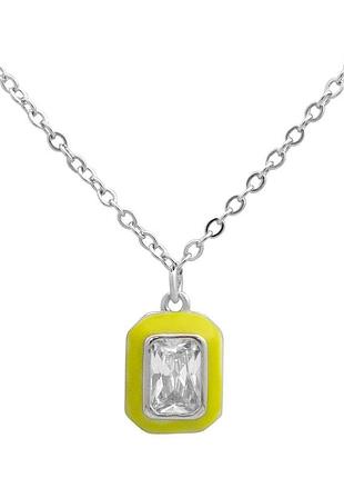 Серебряное колье proba с фианитами, емаллю, вес изделия 2,13 гр (60002242) 400450 размер