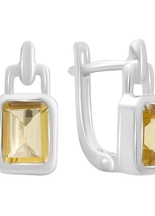 Срібні сережки proba з цитрином nano 2.835ct (2189992)