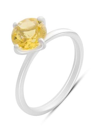 Серебряное кольцо proba с цитрином nano 1.498ct, вес изделия 2,08 гр (2190158) 17.5 размер
