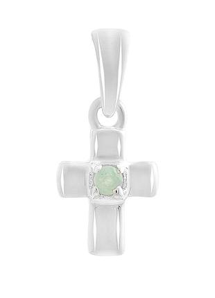 Срібний хрестик proba зі смарагдом 0.041ct (2151678)