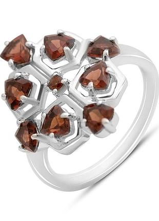 Срібне кільце proba з натуральним гранатом 2.325ct, вага виробу 4,04 г (2171515) 18 розмір