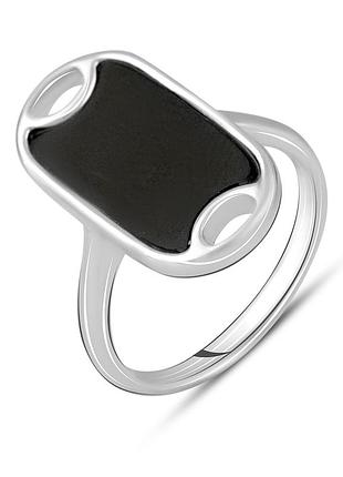 Серебряное кольцо proba с натуральным ониксом 1.525ct, вес изделия 3,69 гр (2129387) 17.5 размер