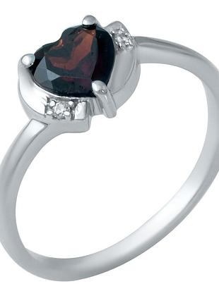 Срібне кільце proba з натуральним гранатом 0.918ct, вага виробу 1,67 г (1940761) 16.5 розмір