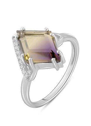 Серебряное кольцо proba с аметрином nano 2.693ct, вес изделия 2,67 гр (2088318) 18 размер