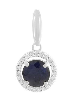 Срібна підвіска proba із сапфіром 2.995ct, фіанітами (2180883)